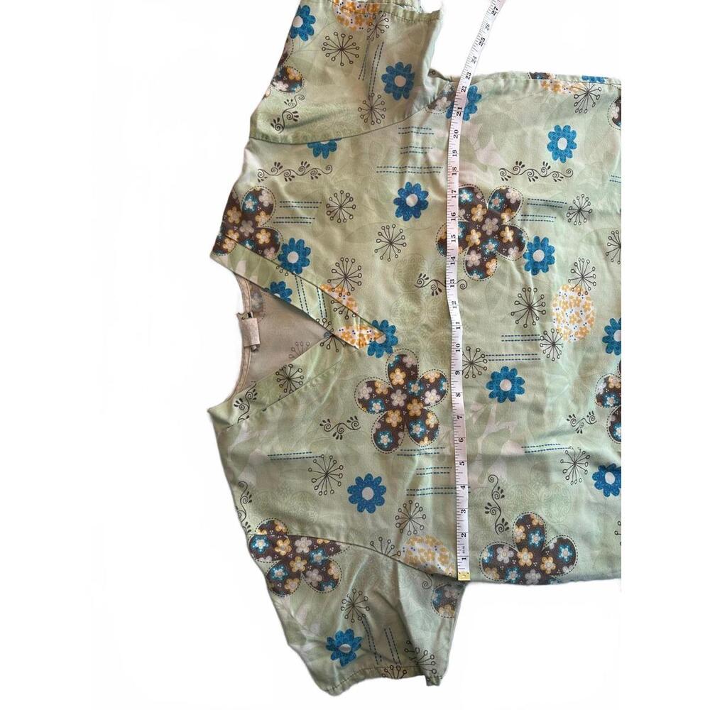 Koi Floral Print Medical Scrubs Set - Top- L & Pants- Medium Tall - Picture 6 of 9